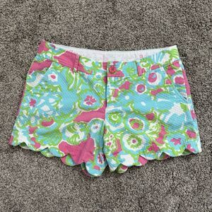 Lilly Pulitzer Buttercup Scalloped Colorful Shorts Women’s Size 8